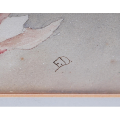 209 - 20th century modern British - Still Life of a Spray of Flowers - watercolour, initialled 'ED' lower ... 