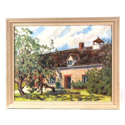 227 - D L Chalk (mid 20th century school) - Country Cottage - monogrammed lower right, Ryman & Co Gallery ... 