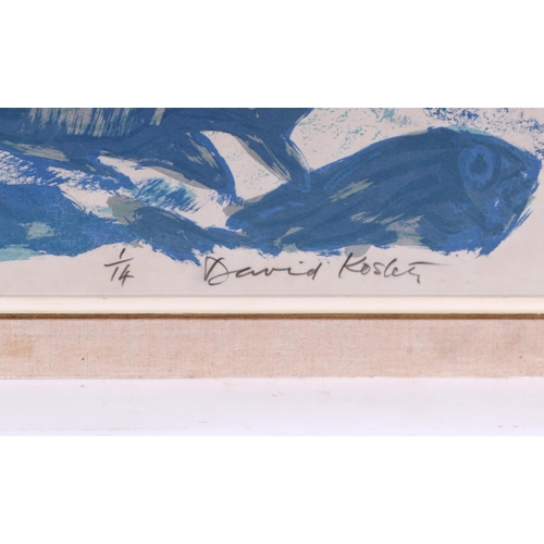 231 - David Koster (1926-2014) - limited edition coloured print 1/14, depicting Fish, framed & glazed, 68 ... 