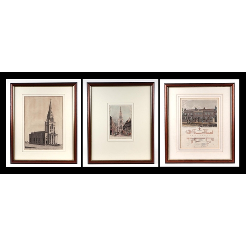 235 - Three 19th century hand coloured engravings - A View of the Theatre in Ayliff Street, Goodman's Fiel... 