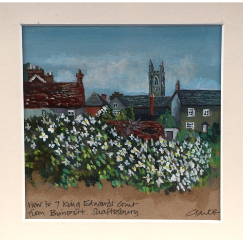 236 - Carol Clark (modern British) - a triptych of Moorland Scenes, oil on paper, each 14 by 10cms, framed... 