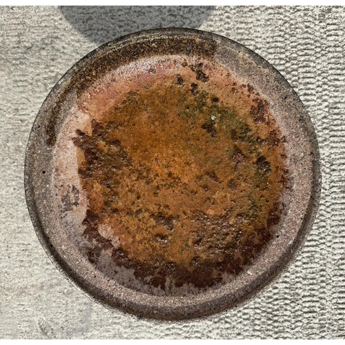 61 - A reconstituted stone bird bath, 38cms diameter.