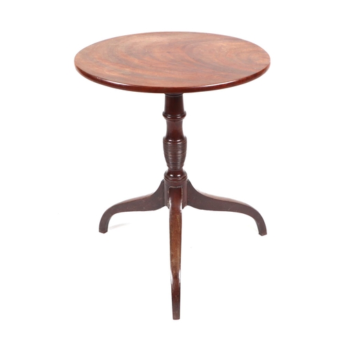 911 - A 19th century mahogany tilt-top tripod table, 36cms wide; together with a miniature drop-leaf table... 