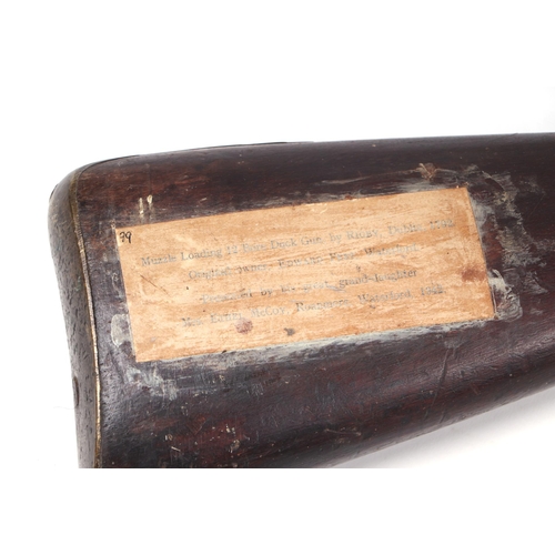98 - A late 18th century muzzle loading 12-bore duck rifle by Rigby, Dublin, 158cms long.Condition Report... 