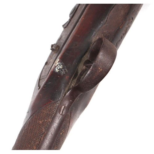 98 - A late 18th century muzzle loading 12-bore duck rifle by Rigby, Dublin, 158cms long.Condition Report... 