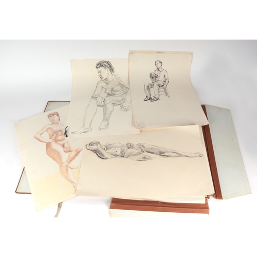 192 - William Dench (circa 1950), a portfolio of life drawings and sketches executed in various mediums, w... 