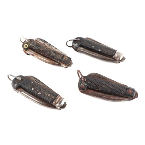 107 - A British Army penknife marked A.B.L. 1951 COLASSE together with three similar unmarked.  (4)