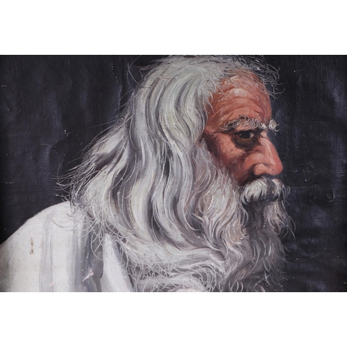 170 - English school - a half length portrait of the White Wizard, oil on canvas, 40 by 35cms, framed.