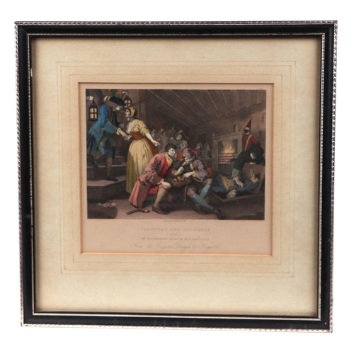 181 - A set of eight Hogarth coloured engravings, each 17 by 15cms, all framed & glazed (8).