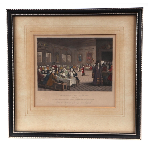 181 - A set of eight Hogarth coloured engravings, each 17 by 15cms, all framed & glazed (8).