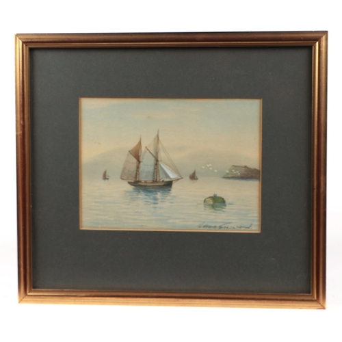 191 - William Shapland - Seen off Bury Head, Brixham - signed lower right, 14 by 19cms; together with anot... 