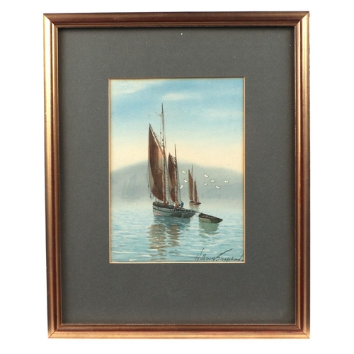 191 - William Shapland - Seen off Bury Head, Brixham - signed lower right, 14 by 19cms; together with anot... 