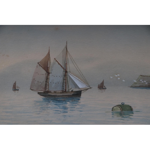 191 - William Shapland - Seen off Bury Head, Brixham - signed lower right, 14 by 19cms; together with anot... 