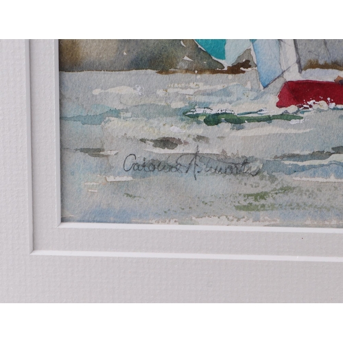 206 - Caroline Ashworth (modern British) - Spinnaker Run - watercolour, signed lower left, 36 by 28cms, fr... 