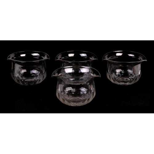 235 - A set of four 19th century wine glass rinsers, 13cms diameter; together with three early 19th centur... 