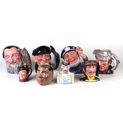 240 - A quantity of Royal Doulton character jugs - the Beatles Ringo Starr, Old Salt, and others (8)