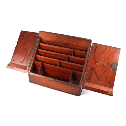 280 - An Edwardian walnut table top stationery box with fitted interior, 32cms wide.