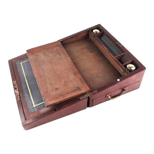 310 - A 19th century rosewood writing slope with secret drawer, 36cms wide.