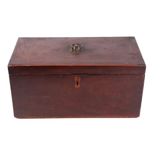 348 - A 19th century mahogany tea caddy, 30cms wide.