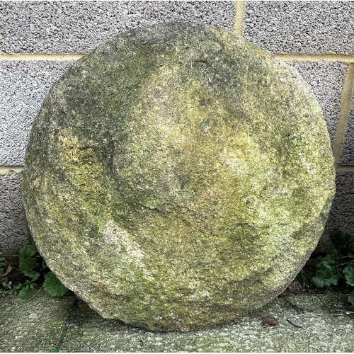 4 - A pair of staddle stone tops, approx 66cms diameter (2).