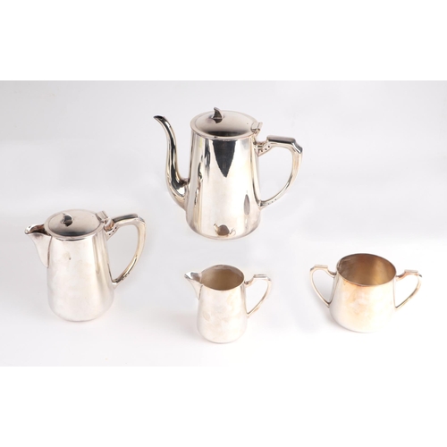 445 - A four-piece silver plated tea service.