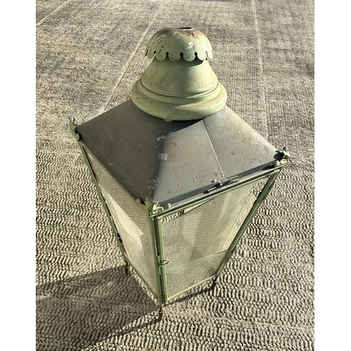 7 - A verdigris copper glazed lantern top, approx 88cms high.