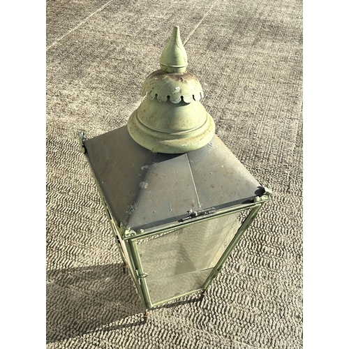 7 - A verdigris copper glazed lantern top, approx 88cms high.