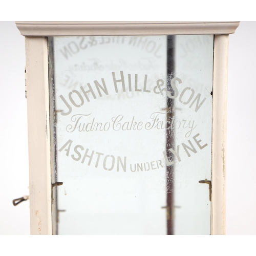 754 - A Victorian painted mahogany glazed table top advertising display cabinet, the sides etched 'John Hi... 