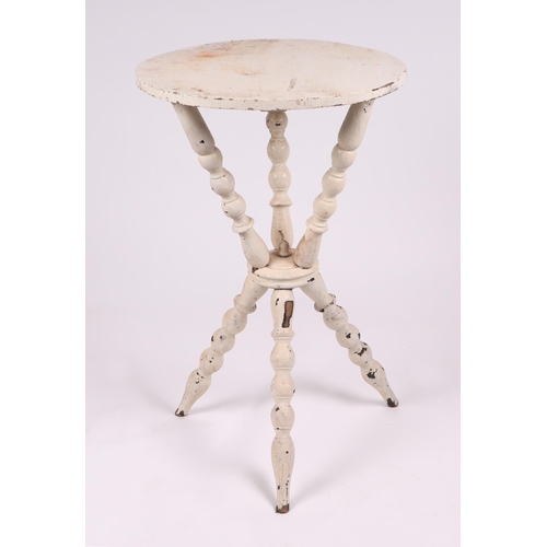 757 - A Victorian gypsy table on bobbin turned legs, 42cms diameter.