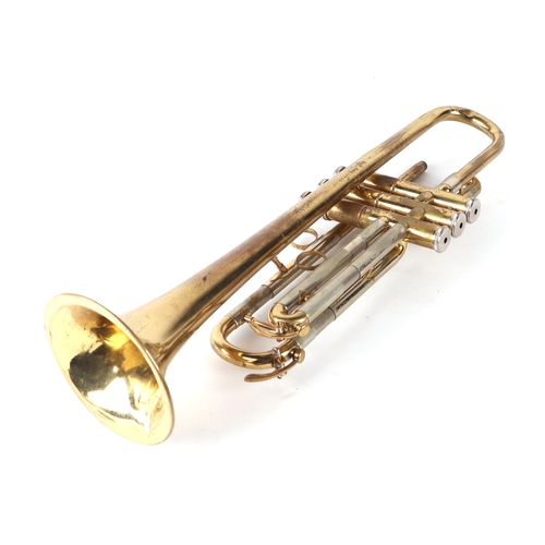 77 - A Rudall Carte & Co. Weltklang brass trumpet.