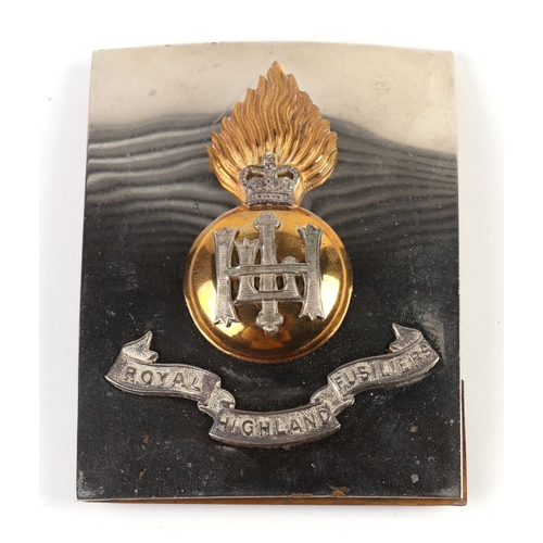 95 - A Royal Highland Fusiliers cross belt buckle.