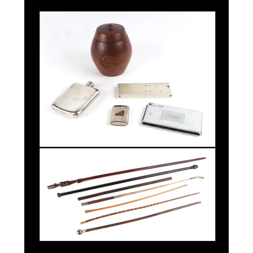 99 - A quantity of assorted militaria to include a swagger stick, other swagger sticks, riding crops and ... 