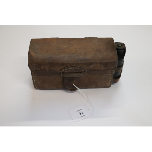 92 - A WWII Japanese Infantry leather ammunition pouch.