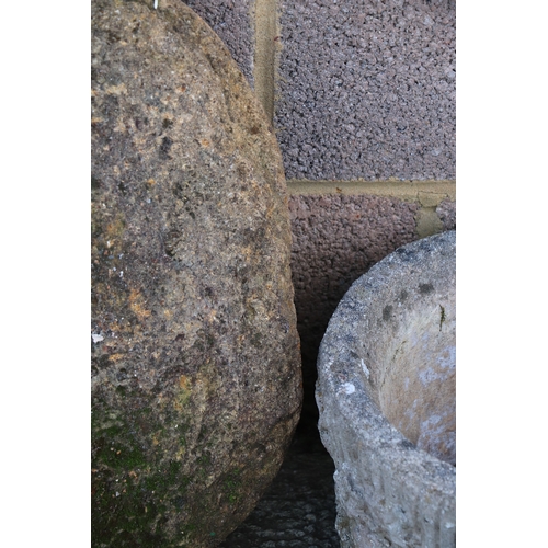 4 - A pair of staddle stone tops, approx 66cms diameter (2).