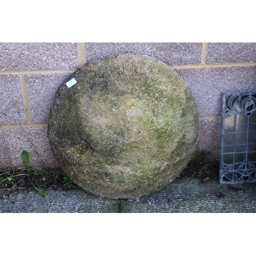 4 - A pair of staddle stone tops, approx 66cms diameter (2).