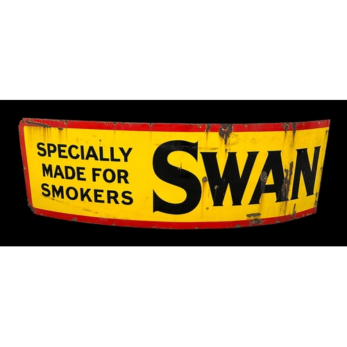 1026 - A large original enamel advertising sign 'Swan Specifically Made For Smoker's' approx 250 by 68cms.