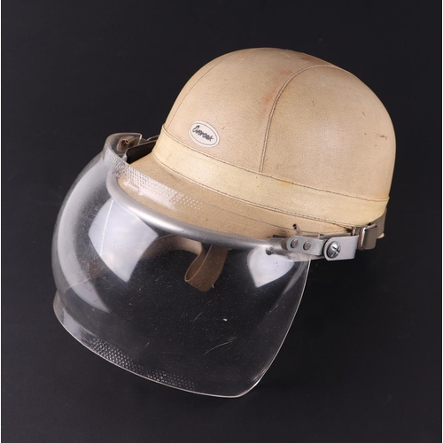 1038 - A 1960's Everoak Corker crash helmet with Perspex bubble visor.