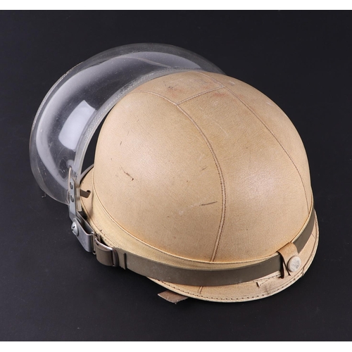 1038 - A 1960's Everoak Corker crash helmet with Perspex bubble visor.