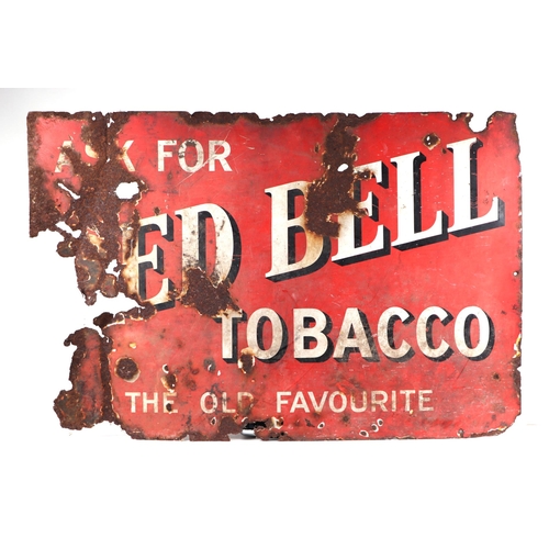 1053 - An original enamel advertising sign 'Red Bell Tobacco', 72 by 52cms. Condition ReportThe sign is hea... 