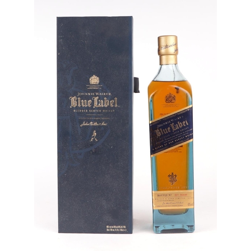 1056 - A bottle of Johnnie Walker Blue Label Whisky, bottle no. ID1 56440 cased.