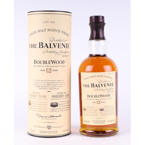 1057 - A Bottle of Balvenie DoubleWood 12 year single malt whisky, cased.