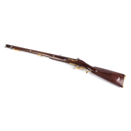 116 - A reproduction British Army Baker rifle flintlock musket, model 806, .625 calibre, overall length 12... 