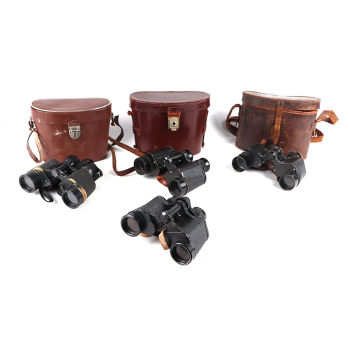 126 - A pair of WWII Taylor & Hobson Mk. 2 binoculars, no. 143850, cased; together with two other pairs of... 