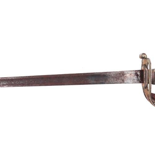 128 - A British Officer's 1897 pattern sword with wirebound shagreen handle, pierced basket hilt, 83cms lo... 