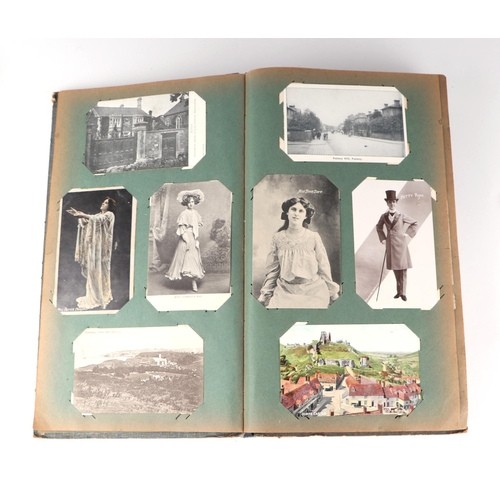 1379 - Two early 20th century postcard albums containing topographical, Bamford's actor /actress postcards ... 