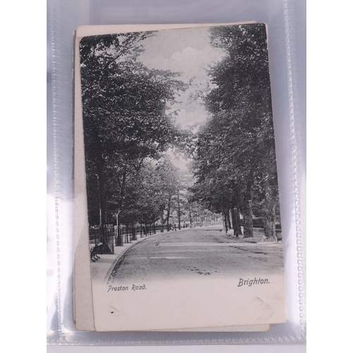 1381 - A large collection of antique and vintage Preston Park and Brighton interest postcards contained in ... 