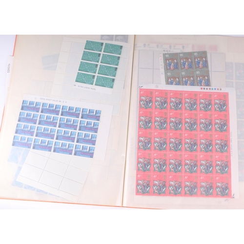 1382 - A collection of pre-decimal and early decimal unused commemorative block stamps.