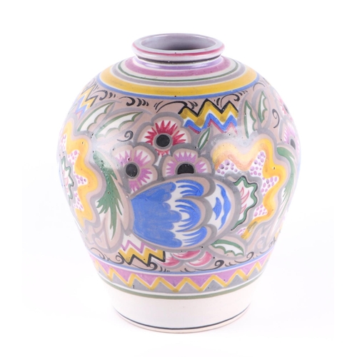 1406 - An early 20th century Carter Stabler Adams Poole Pottery vase decorated with stylised flowers with i... 