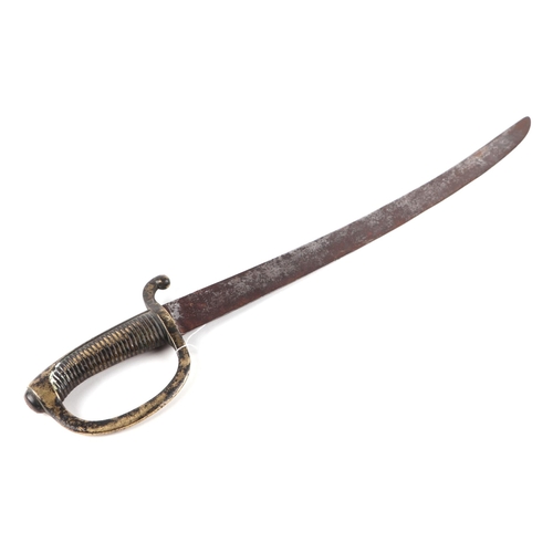 1444 - A French Napoleonic period circa 1806 Briquet infantry sword. Having a single edged slightly curved ... 