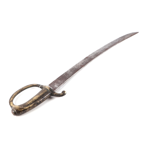 1444 - A French Napoleonic period circa 1806 Briquet infantry sword. Having a single edged slightly curved ... 